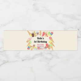 アイスクリームパーティー水瓶用ラベル ペットボトルラベル