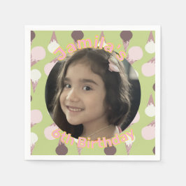 アイスクリームパーティー誕生日写真 スタンダードカクテルナプキン