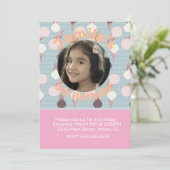 アイスクリームパーティー誕生日写真 招待状 (スタンド正面)