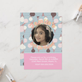 アイスクリームパーティー誕生日写真 招待状