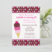 アイスクリームパーティー誕生日招待状アイスクリーム 招待状 (スタンド正面)