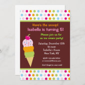 アイスクリームパーティー誕生日招待状アイスクリーム 招待状 (正面/裏面)