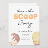 アイスクリームパーティー誕生日招待状 招待状 (正面/裏面)