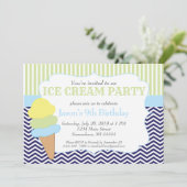 アイスクリームパーティー誕生日、アイスクリームソーシャル 招待状 (スタンド正面)