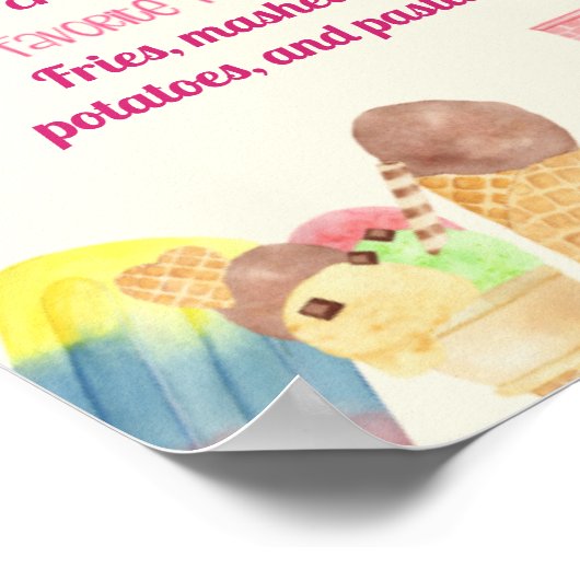 アイスクリームパーティー1stバースデーマイルストーンポスター ポスター (角)