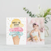 アイスクリームパーティー お宝情報 ピンクの紙吹雪 招待状 (スタンド正面)