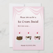 アイスクリームパーティー カスタム招待状 招待状 (正面)