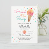 アイスクリームパーティー 子供の誕生日パーティー招待状 招待状 (スタンド正面)