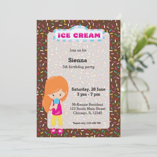 アイスクリームパーティー 招待状 (スタンド正面)