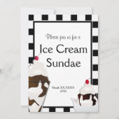 アイスクリームパーラーソーシャルパーティーカスタム招待状 招待状 (正面)