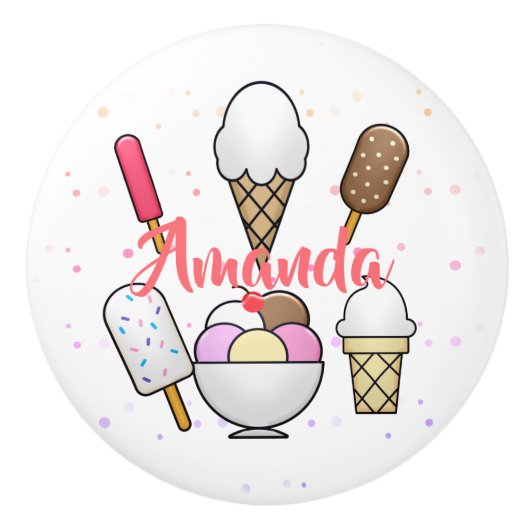 アイスクリームパーラードリーム セラミックノブ (正面)