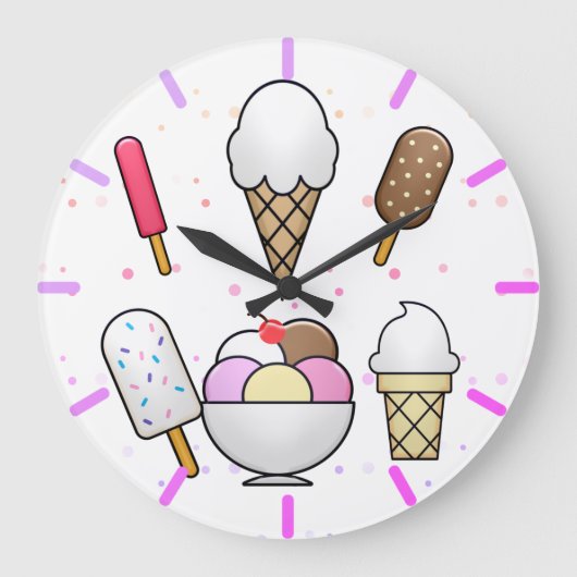 アイスクリームパーラードリーム ラージ壁時計 (正面)