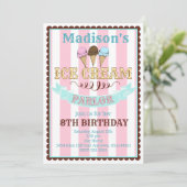 アイスクリームパーラーバースデーパーティ招待状 招待状 (スタンド正面)