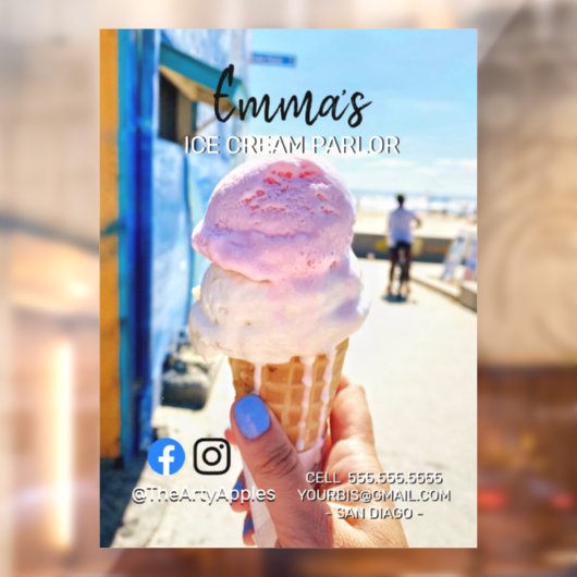 アイスクリームパーラーパーティーショップイベントフードウィンド ウィンドウサイン (シート2)