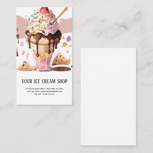 アイスクリームパーラー名刺 名刺 (正面/裏面)