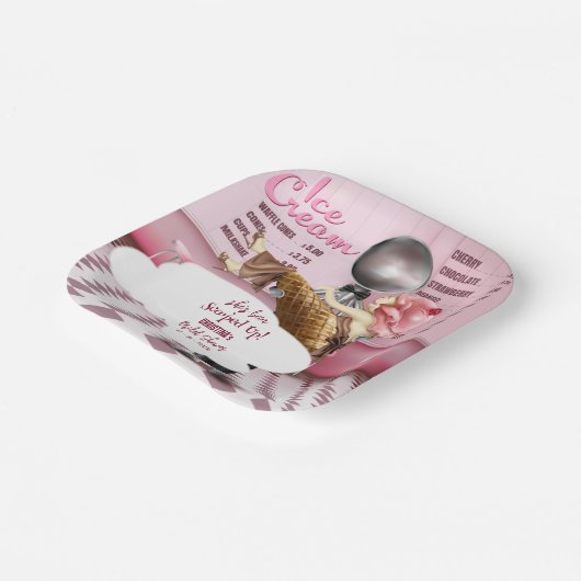アイスクリームパーラー彼女はスクープされている ペーパープレート (傾斜あり)