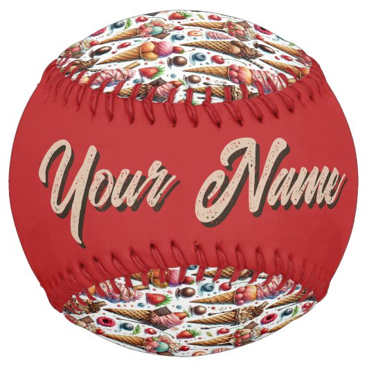 アイスクリームパーラー・パーティ（カスタマイズ） ソフトボール (裏面)