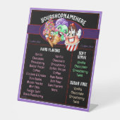 アイスクリームビジネスカウンターメニュー味 台座サイン (正面)