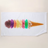 アイスクリームビンゲに関する声明 ビーチタオル (正面)