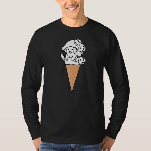 アイスクリームピレ素晴らしネーズ犬 Tシャツ (正面)