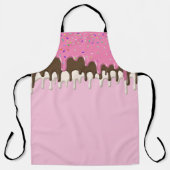 アイスクリームピンクのつや消しが点滴 エプロン (正面)