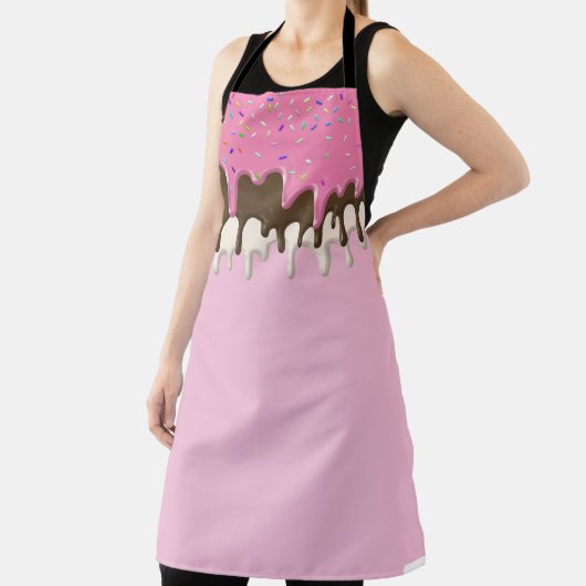 アイスクリームピンクのつや消しが点滴 エプロン (インサイチュ)