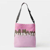 アイスクリームピンクのつや消しが点滴 クロスボディバッグ (裏面)