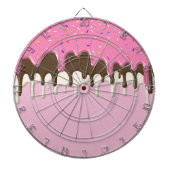 アイスクリームピンクのつや消しが点滴 ダーツボード (正面)