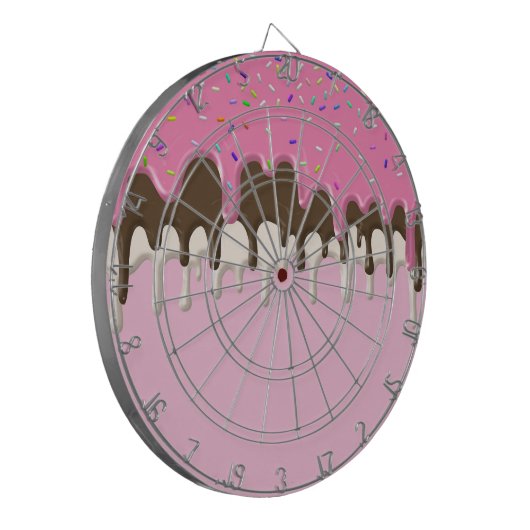 アイスクリームピンクのつや消しが点滴 ダーツボード (正面左)