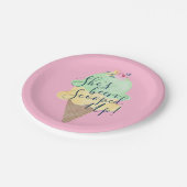 アイスクリームピンクの紙プレート ペーパープレート (アングル)