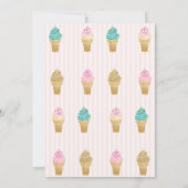 アイスクリームピンクストライプのベビーシャワー 招待状 (裏面)