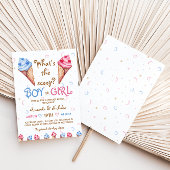 アイスクリームピンクブルーサマージェンダーリビール 招待状