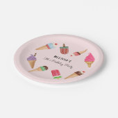 アイスクリームピンクブルーブラウンポップシクル紙プレート ペーパープレート (アングル)