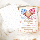 アイスクリームピンクブルー金ゴールド性別の表示 招待状