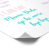 アイスクリームピンク金ゴールド最初の誕生日マイルストーン ポスター (角)