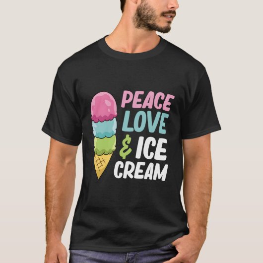 アイスクリームピースラブとアイスクリーム Tシャツ (正面)