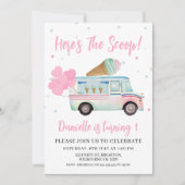 アイスクリームファンここでスクープの最初の誕生日 招待状 (正面)