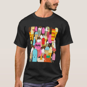 アイスクリームファンタジーアイスクリームコーングルメ衣服a t tシャツ