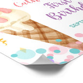 アイスクリームファースト誕生日ウェルカムサイン ポスター (角)