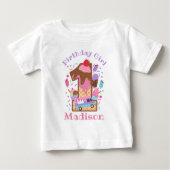 アイスクリームファースト誕生日シャツ誕生日 ベビーTシャツ (正面)