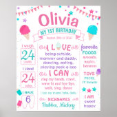 アイスクリームファースト誕生日マイルストーンサイン ポスター (正面)