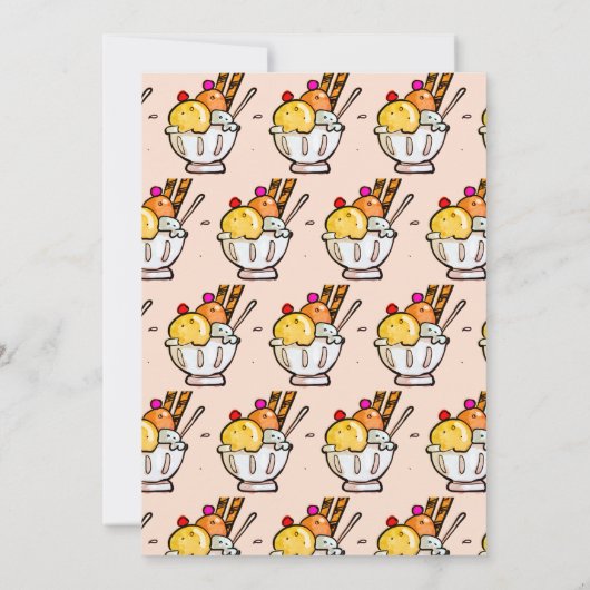 アイスクリームファースト誕生日招待状 招待状 (裏面)