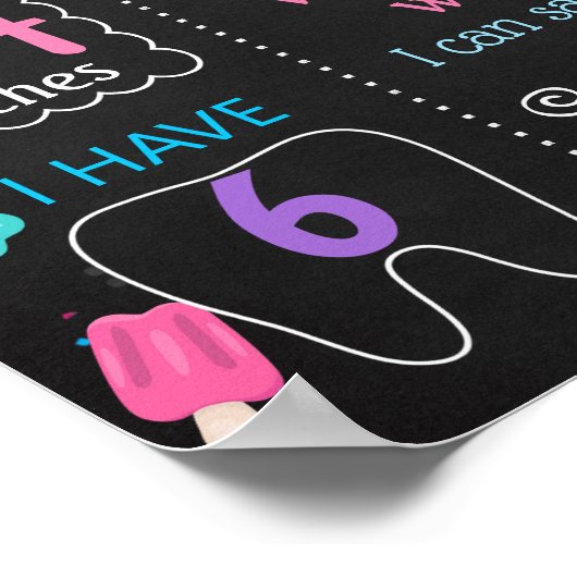 アイスクリームファースト誕生日黒板看板 ポスター (角)