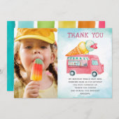 アイスクリームフォト誕生日 サンキューカード (正面/裏面)