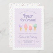 アイスクリームフォーアイスクリーム誕生日招待状 招待状 (正面/裏面)
