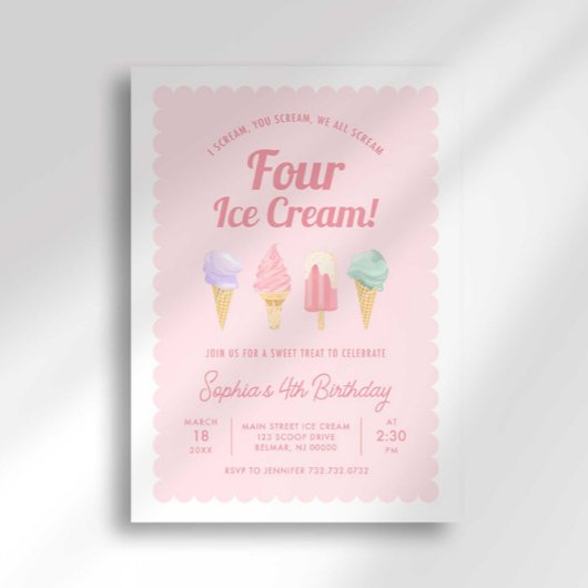 アイスクリームフォーアイスクリーム誕生日招待状 招待状