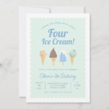 アイスクリームフォーアイスクリーム誕生日招待状