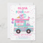 アイスクリームフォーエバースイーツ誕生日アイスクリームトラック 招待状 (正面)