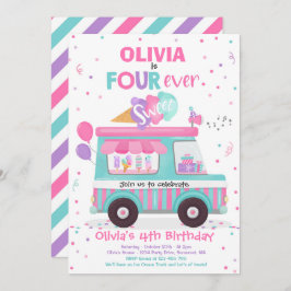 アイスクリームフォーエバースイーツ誕生日アイスクリームトラック 招待状