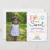 アイスクリームフォーエバースウィート4th誕生日パーティー 招待状 (正面)